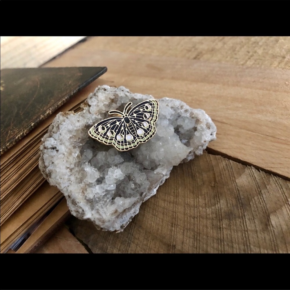 SOLD-MoonPhase Moth Brooch/Pin - Picture 6 of 7